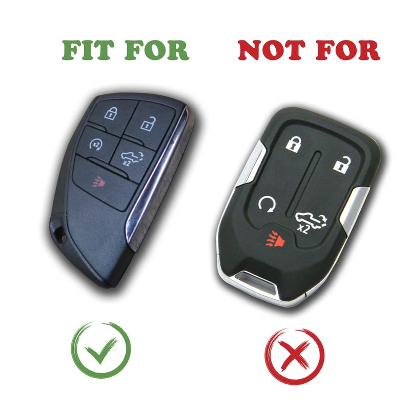 TANDRIVE Key Fob Cover for 2022 2023 2024 2025 Chevy Silverado 1500 GMC Sierra 1500, 2024 2025 Silverado Sierra 2500HD 3500HD, Silicone, 2-Pack, Black - Image 2